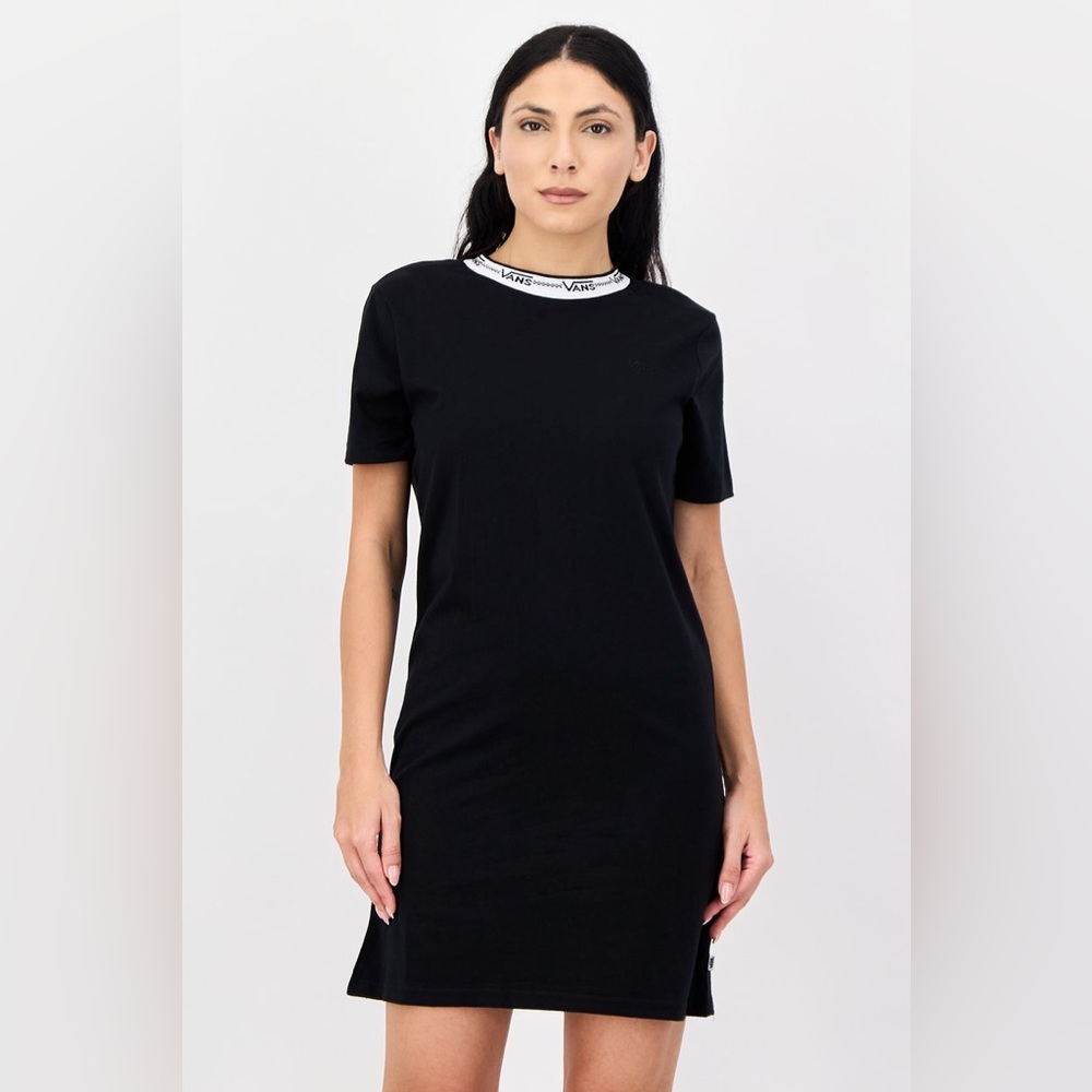 Vans Black Tee Dress‎ with Logo Collar